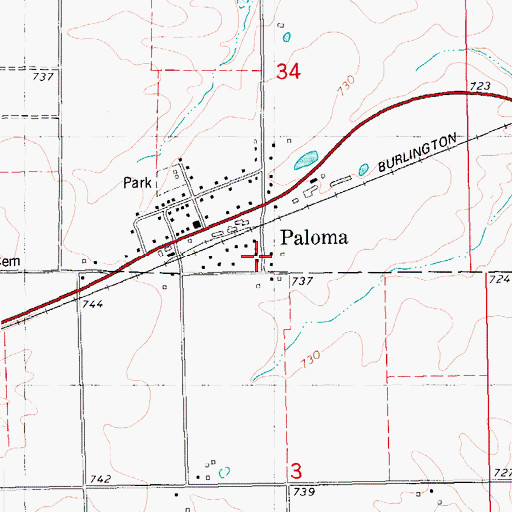 Topographic Map of Paloma United Methodist Church, IL