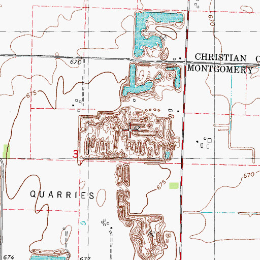 Topographic Map of Nokomis Quarry, IL