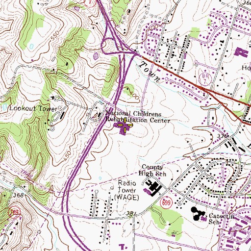Topographic Map of C S Monroe Technology Center, VA