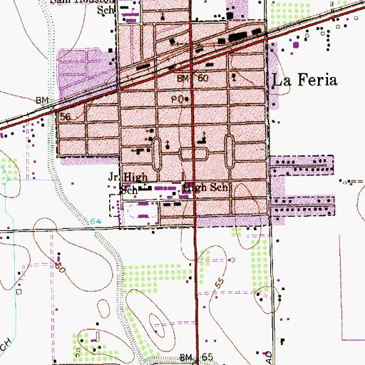 Topographic Map of C E Vail Elementary School, TX