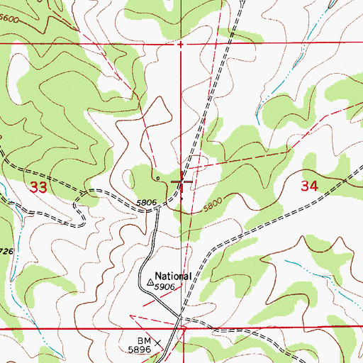 Topographic Map of National Ranch, NM