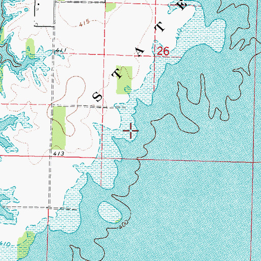 Topographic Map of Rend Lake State Wildlife Refuge, IL