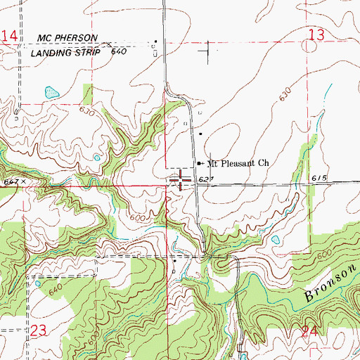 Topographic Map of Mount Pleasant Cemetery, IL