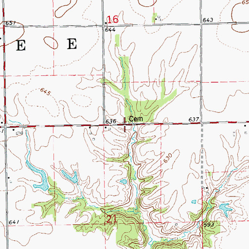 Topographic Map of Peirsol Cemetery, IL