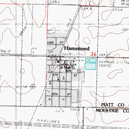 Topographic Map of Church of Christ, IL