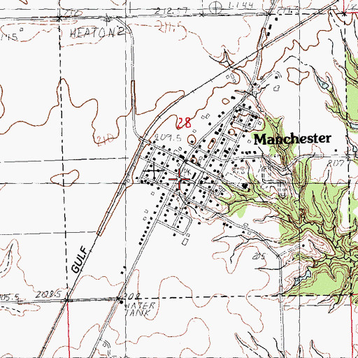Topographic Map of Manchester Post Office, IL