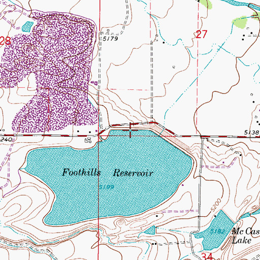Topographic Map of Foothills Dam, CO