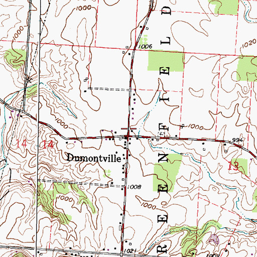 Topographic Map of Dumontville Post Office (historical), OH