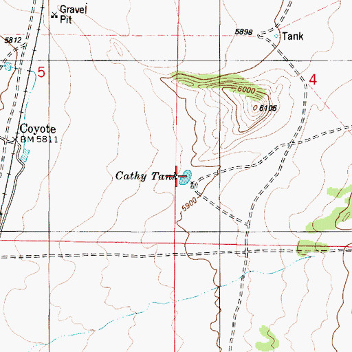 Topographic Map of Cathy Tank, NM