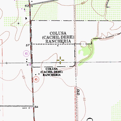 Topographic Map of Colusa Rancheria, CA