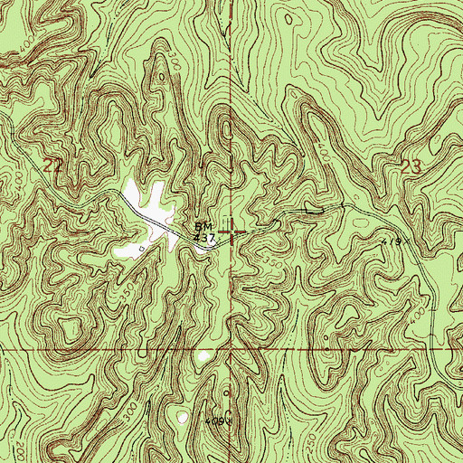 Topographic Map of Red Hills Cemetery, AL