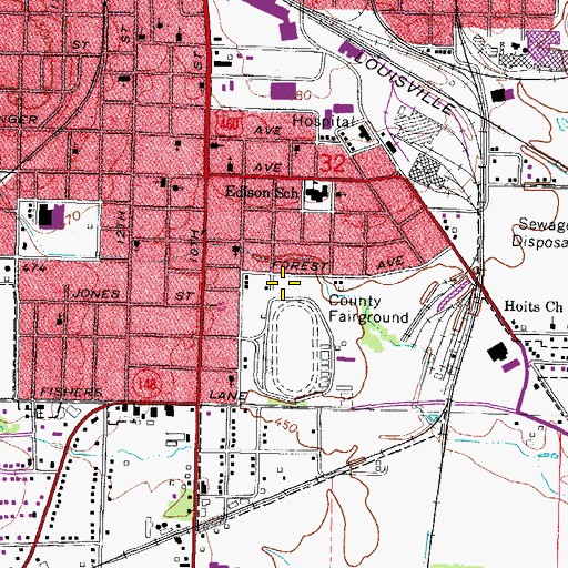 Topographic Map of A L Dawson Senior Park, IL