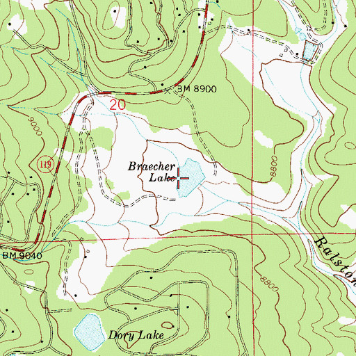 Topographic Map of Braecher Ranch Dam, CO