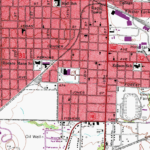 Topographic Map of Fairmont Ballpark, IL
