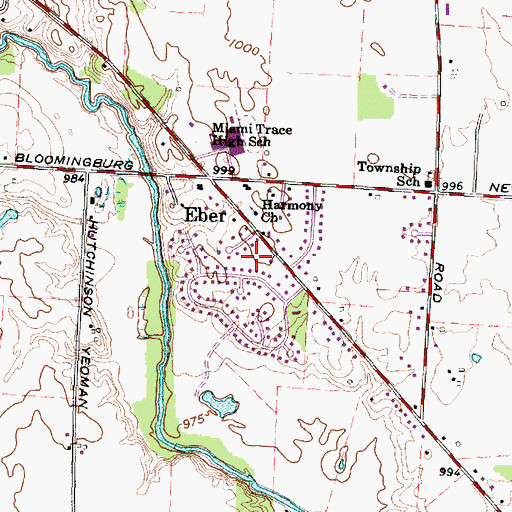 Topographic Map of Eber Post Office (historical), OH