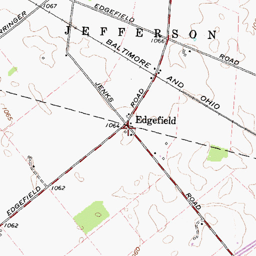 Topographic Map of Edgefield Post Office (historical), OH
