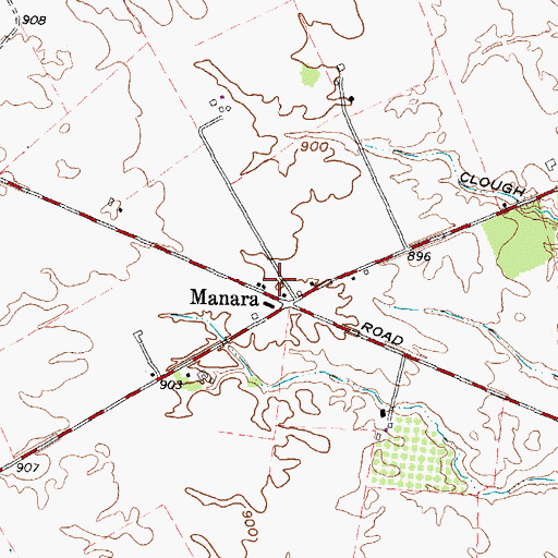 Topographic Map of Manera Post Office (historical), OH