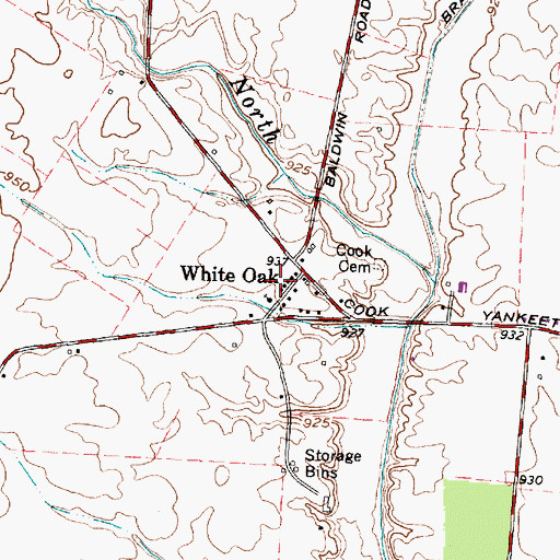 Topographic Map of White Oak Post Office (historical), OH