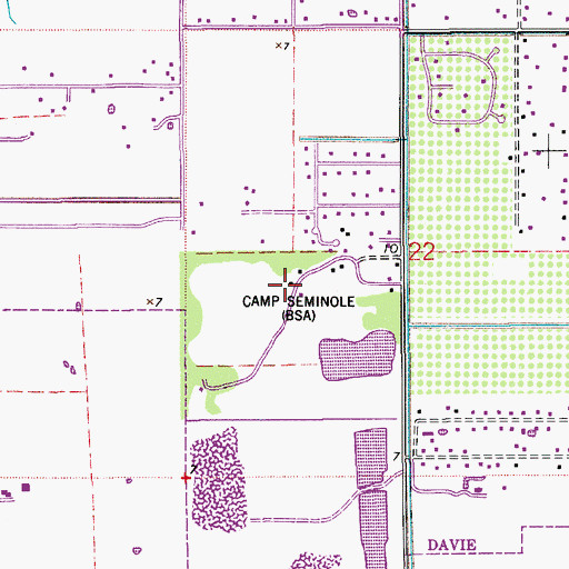 Topographic Map of Camp Seminole, FL