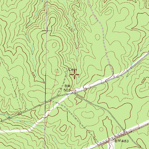 Topographic Map of Gonder Family Cemetery, GA