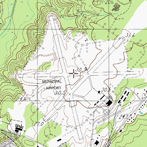 Topographic Map of Walterboro Army Air Field (historical), SC