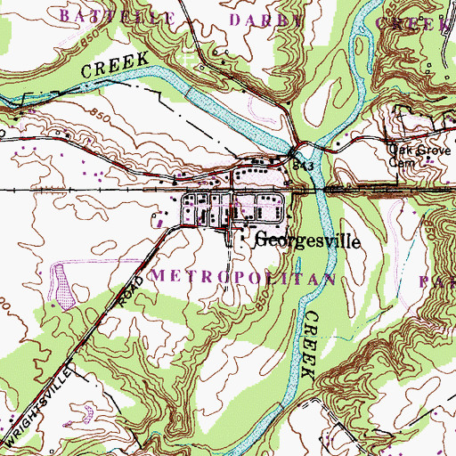 Topographic Map of Georgesville Post Office, OH