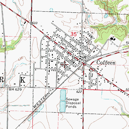 Topographic Map of Coffeen Free Methodist Church, IL