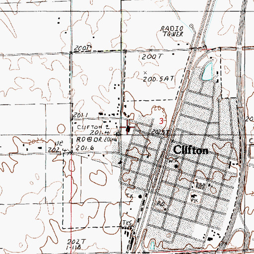 Topographic Map of Zion Lutheran Church of Clifton, IL