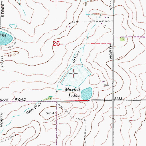Topographic Map of Marfell Lake Number 1 Dam, CO