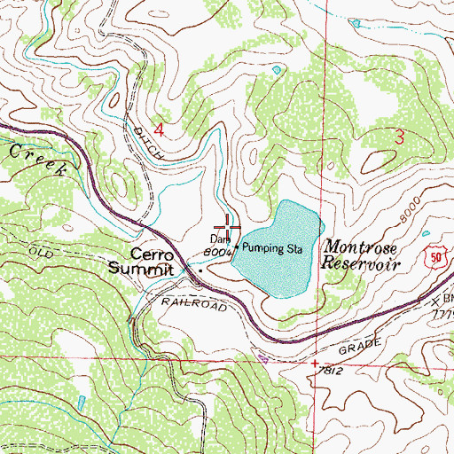 Topographic Map of Cerro Reservoir, CO