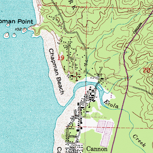 Topographic Map of Les Shirley Park, OR