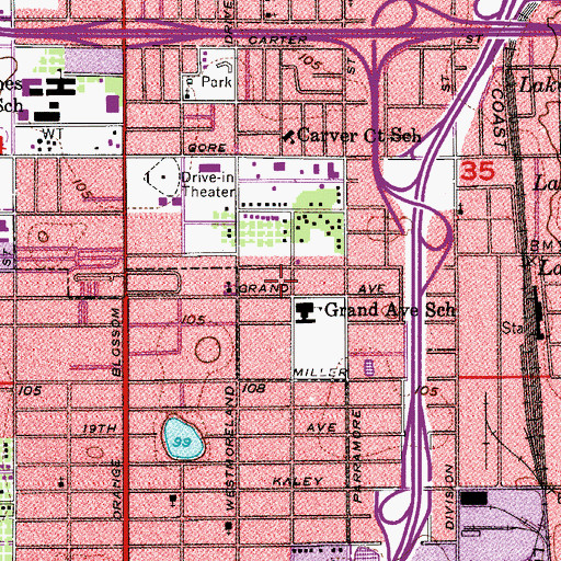 Topographic Map of Grand Avenue Park, FL