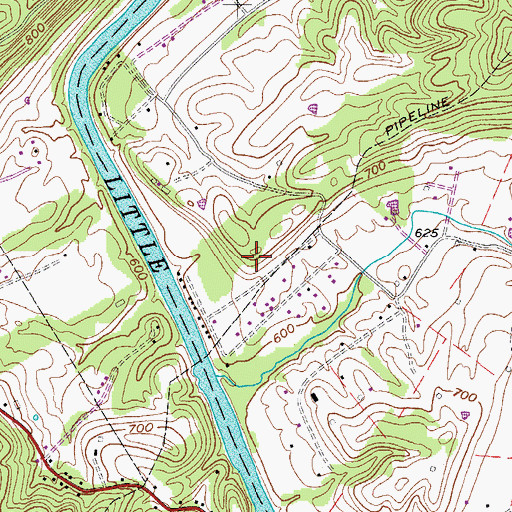 Topographic Map of Buckner Cemetery, WV