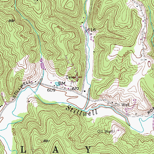 Topographic Map of Mount Cemetery, WV