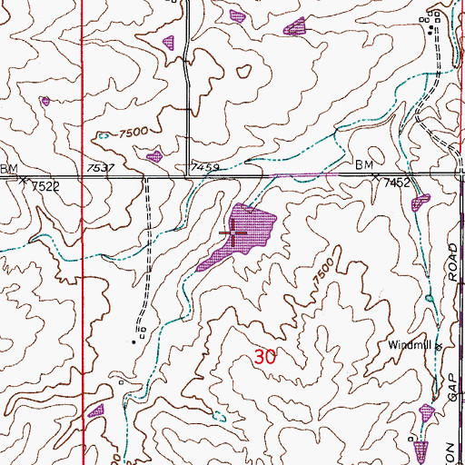 Topographic Map of Franktown Parker FPE-2 Reservoir, CO
