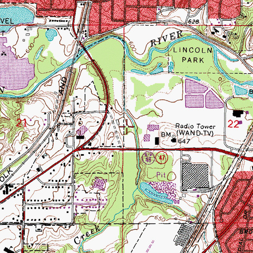 Topographic Map of Mueller Park, IL