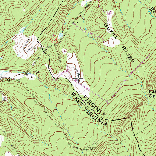 Topographic Map of Hunters Valley, VA