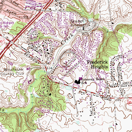 Topographic Map of Rolling Fields, VA
