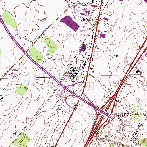 Topographic Map of Echo Village, VA