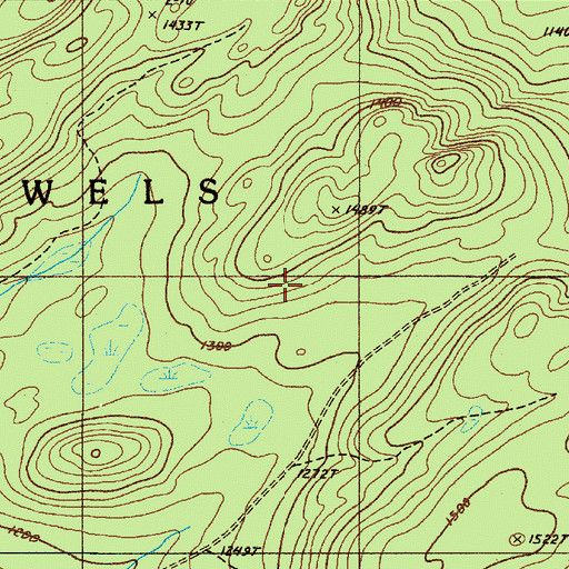 Topographic Map of T12 R11 WELS, ME