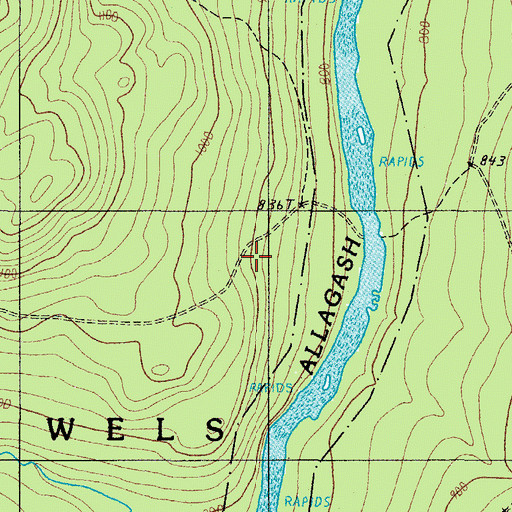 Topographic Map of T13 R12 WELS, ME