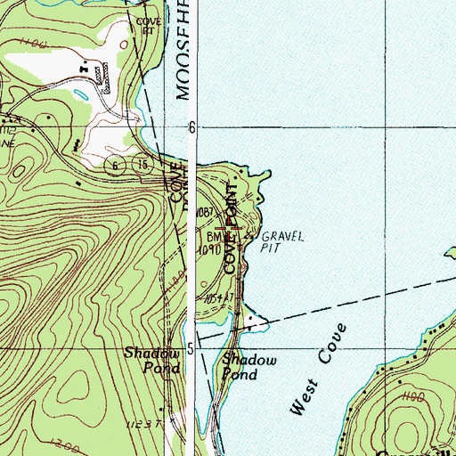 Topographic Map of Cove Point Township, ME