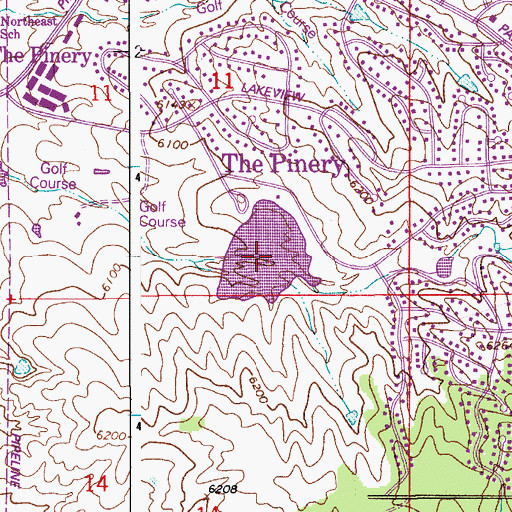 Topographic Map of Pinery Reservoir, CO