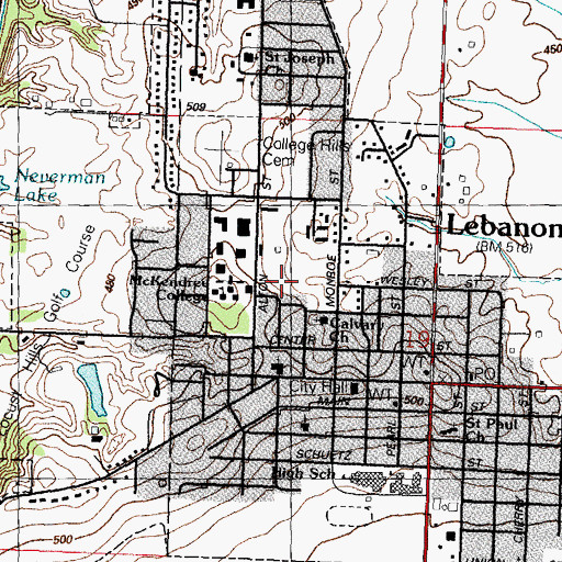 Topographic Map of Leemon Football Field, IL