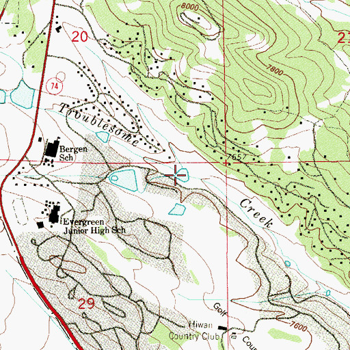 Topographic Map of Hiwan Number 1 Reservoir, CO