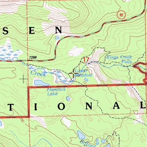 Topographic Map of Lower Meadow, CA
