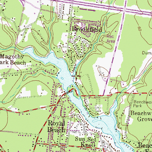Topographic Map of Brookfield Branch, MD