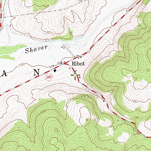 Topographic Map of Reed Cemetery, PA