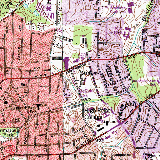 Topographic Map of McCain Park, NC