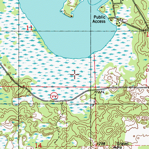 Topographic Map of Bear Lake Sedge Meadow State Natural Area, WI